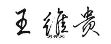 駱恆光王維貴行書個性簽名怎么寫