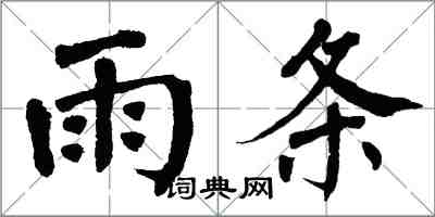 翁闓運雨條楷書怎么寫