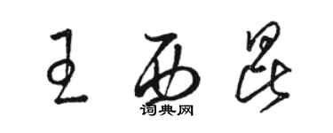 駱恆光王西崑草書個性簽名怎么寫