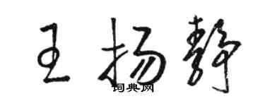 駱恆光王揚靜草書個性簽名怎么寫