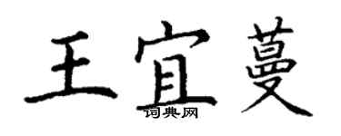 丁謙王宜蔓楷書個性簽名怎么寫