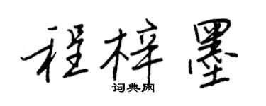 王正良程梓墨行書個性簽名怎么寫