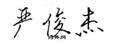 駱恆光嚴俊傑行書個性簽名怎么寫