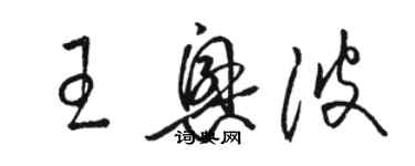 駱恆光王興波草書個性簽名怎么寫