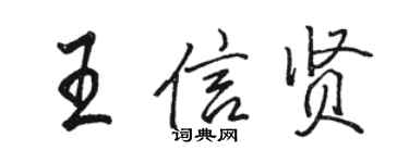 駱恆光王信賢行書個性簽名怎么寫