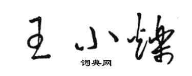 駱恆光王小爍草書個性簽名怎么寫