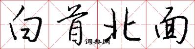 白首北面怎么寫好看