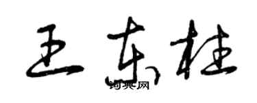 曾慶福王東柱草書個性簽名怎么寫