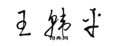 駱恆光王韓平草書個性簽名怎么寫