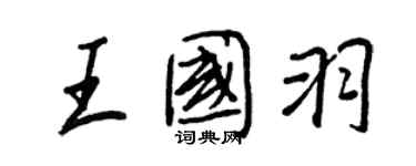 王正良王國羽行書個性簽名怎么寫