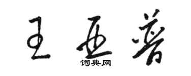 駱恆光王亞普草書個性簽名怎么寫