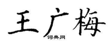 丁謙王廣梅楷書個性簽名怎么寫