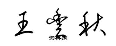 梁錦英王豐秋草書個性簽名怎么寫