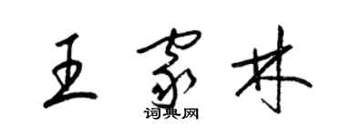 梁錦英王家林草書個性簽名怎么寫