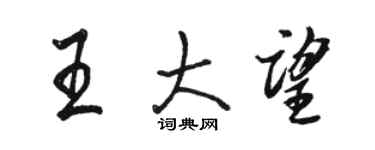 駱恆光王大望行書個性簽名怎么寫