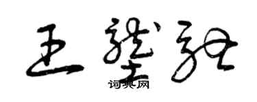 曾慶福王壟馳草書個性簽名怎么寫