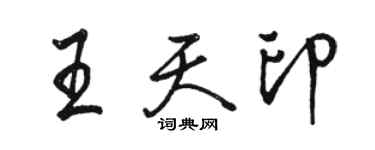 駱恆光王天印行書個性簽名怎么寫