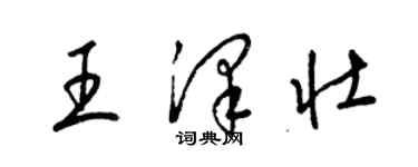 梁錦英王澤壯草書個性簽名怎么寫