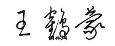 駱恆光王鶴蒙草書個性簽名怎么寫