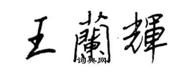 王正良王蘭輝行書個性簽名怎么寫