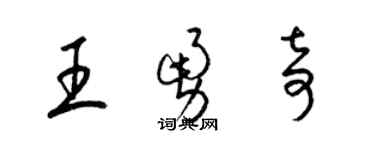 梁錦英王勇奇草書個性簽名怎么寫