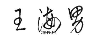 駱恆光王海男草書個性簽名怎么寫