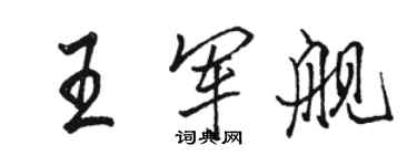 駱恆光王軍艦行書個性簽名怎么寫