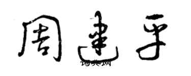 曾慶福周建平草書個性簽名怎么寫