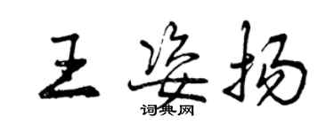 曾慶福王姿揚行書個性簽名怎么寫