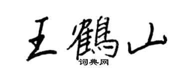 王正良王鶴山行書個性簽名怎么寫