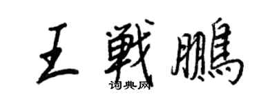 王正良王戰鵬行書個性簽名怎么寫