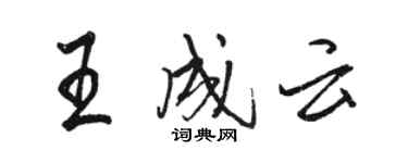 駱恆光王成雲行書個性簽名怎么寫