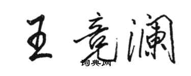駱恆光王競瀾行書個性簽名怎么寫