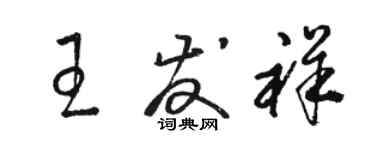 駱恆光王發祥草書個性簽名怎么寫