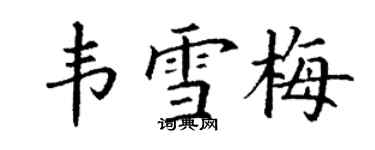 丁謙韋雪梅楷書個性簽名怎么寫