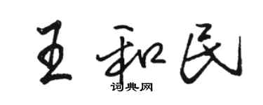 駱恆光王和民行書個性簽名怎么寫