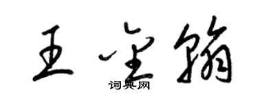 梁錦英王金翰草書個性簽名怎么寫