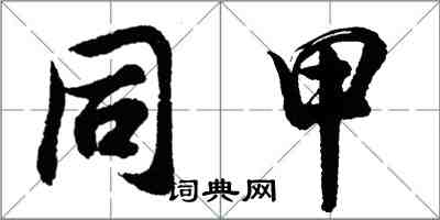 胡問遂同甲行書怎么寫