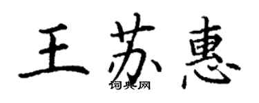 丁謙王蘇惠楷書個性簽名怎么寫