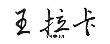 駱恆光王拉卡行書個性簽名怎么寫