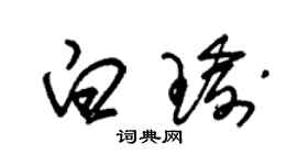 朱錫榮白瑜草書個性簽名怎么寫