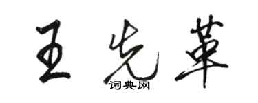 駱恆光王先革行書個性簽名怎么寫
