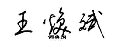 梁錦英王煥斌草書個性簽名怎么寫