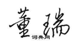 駱恆光董瑞行書個性簽名怎么寫