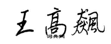 王正良王高飈行書個性簽名怎么寫