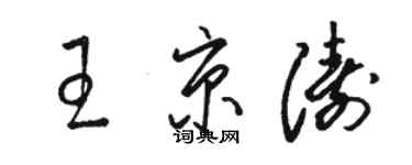 駱恆光王京濤草書個性簽名怎么寫