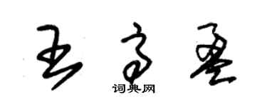 朱錫榮王高盈草書個性簽名怎么寫