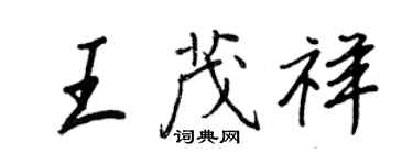 王正良王茂祥行書個性簽名怎么寫