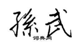 王正良孫武行書個性簽名怎么寫