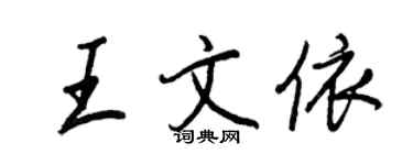 王正良王文依行書個性簽名怎么寫
